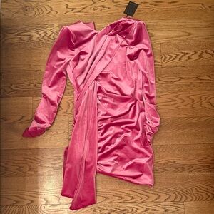 Chic Asymmetrical Pink Dress